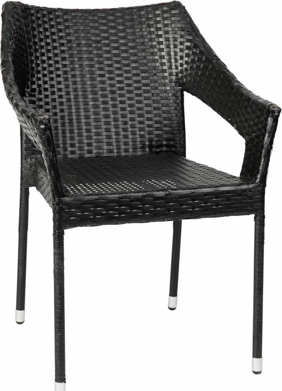 Flash Furniture Ethan Stackable All-Weather PE Rattan Patio Dining Chair, Commercial Grade Outdoor Seat, Gray