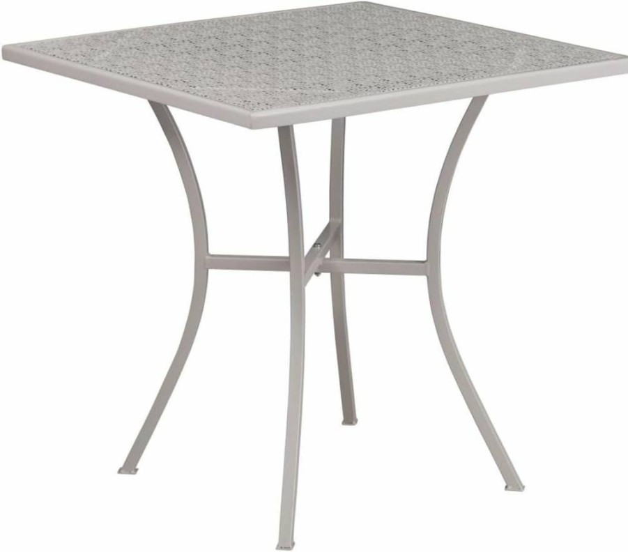 Flash Furniture 28" Square Coral Steel Patio Table - Indoor-Outdoor Commercial Grade Oia Collection